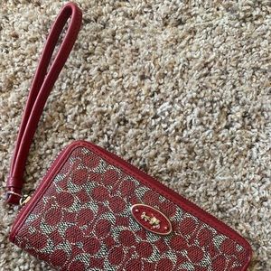 Red coach wallet